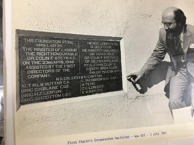 David Jacobson visits First Electric in 1981
